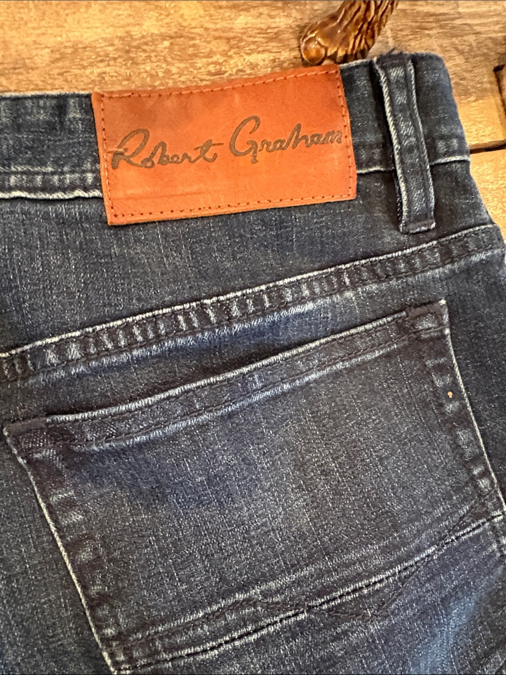 Robert Graham Slim Straight Jeans Men’s 33/31 Dark Wash Premium Stretch Denim - Picture 10 of 10
